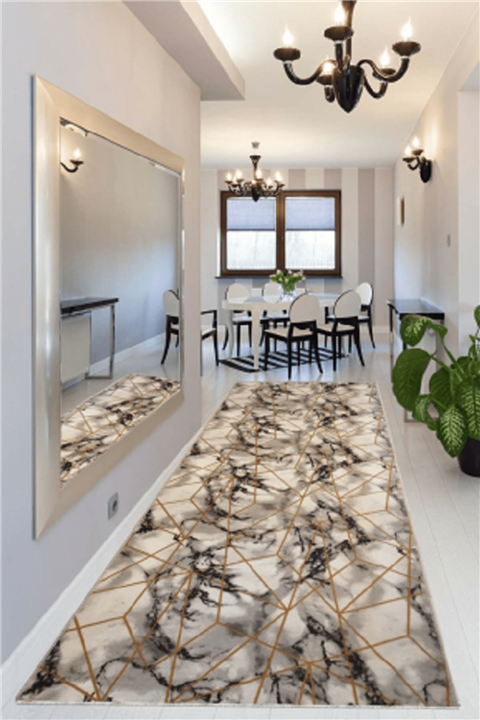 Kardesler Panda Kaymaz Taban Halı Kesme Yolluk 1055 Gold