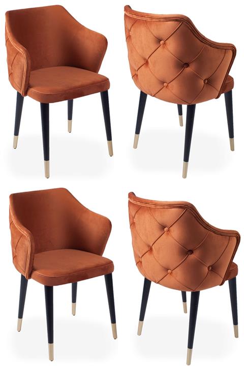 Express Mobilya Naranja Çimalı Sandalye 4'lü Tarçın