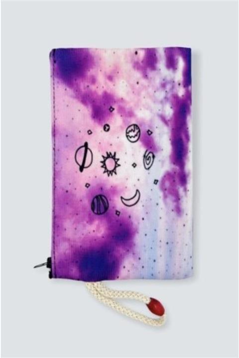 EFBUTİK Mor Gezegen Bez Kalemlik Cüzdan