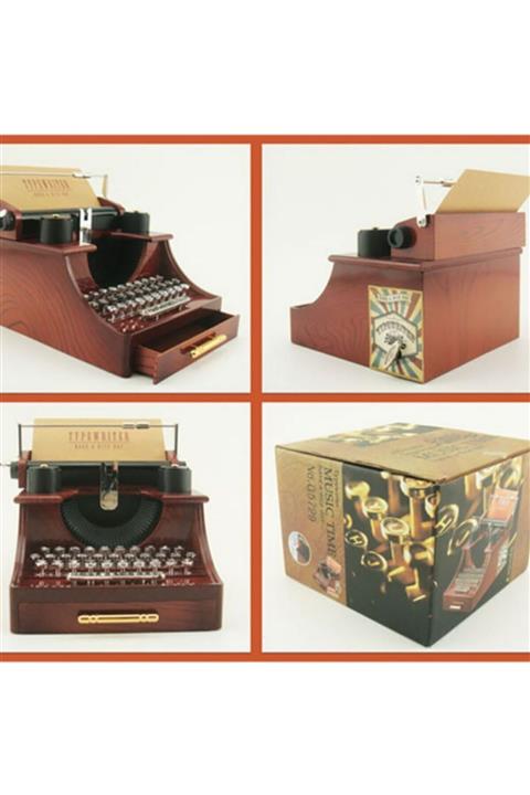 ZAVANSA Daktilo Şeklinde Takı Çekmeceli Müzik Kutusu