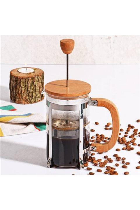 Berrinstore Bambu Kapaklı French Press 350 ml