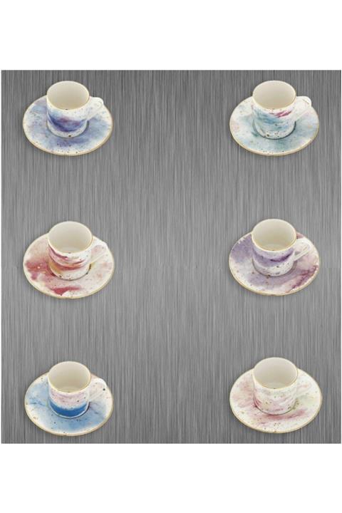 Porland Cosmos 12 Parça 6 Kişilik Kahve Fincan Takımı 6 Lı