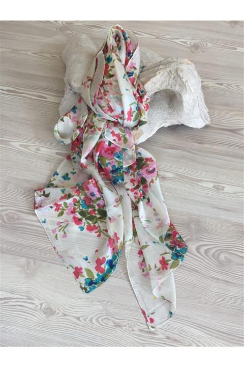 Madam Seta İpekçilik Krem Zemin Ipek Fular