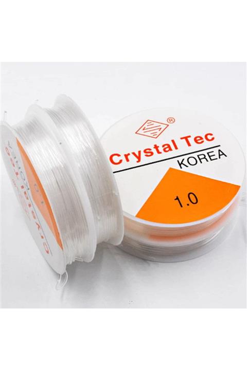 SUBUTAKI 4 Adet Makaralı 1 Mm Şeffaf Esnek Misina Ipi Silikon Misina Boncuk Misinası