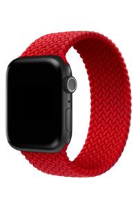 Hayal Kılıf Red Apple Watch 1-2-3-4-5-6-se Uyumlu Solo Örme Loop Kordon 38-40mm