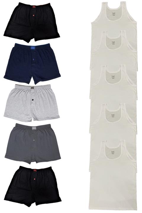 Tutku Erkek 5 Adet Boxer 5 Adet Atlet -10lu Paket