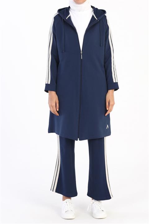 ALLDAY İndigo Şeritli Reglan Kol Eşofman Takımı