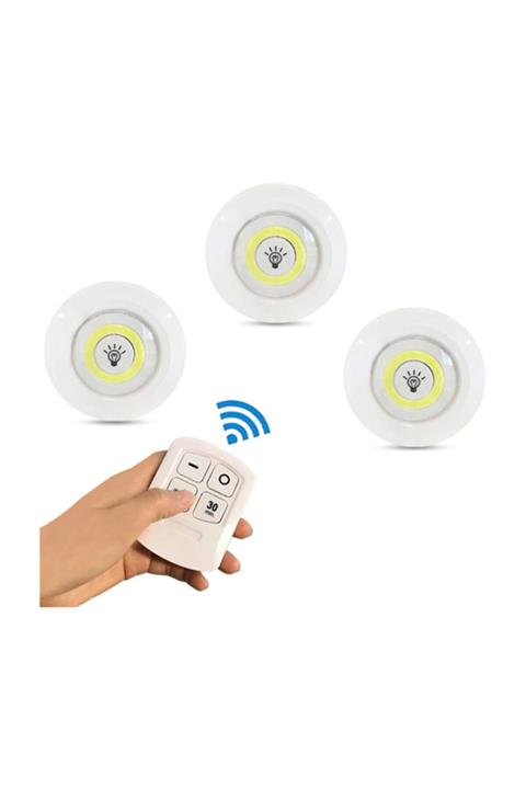 EzJet Uzaktan Kumandalı 3lü Led Lamba Kablosuz Pilli Işıldak