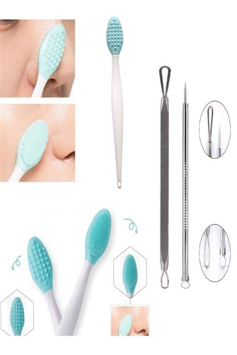 Mia Wallace Burun Siyah Nokta Cilt Ve Yüz Temizleyici Temizleme Fırçası _ Akne Sivilce Temizleyici 2'li