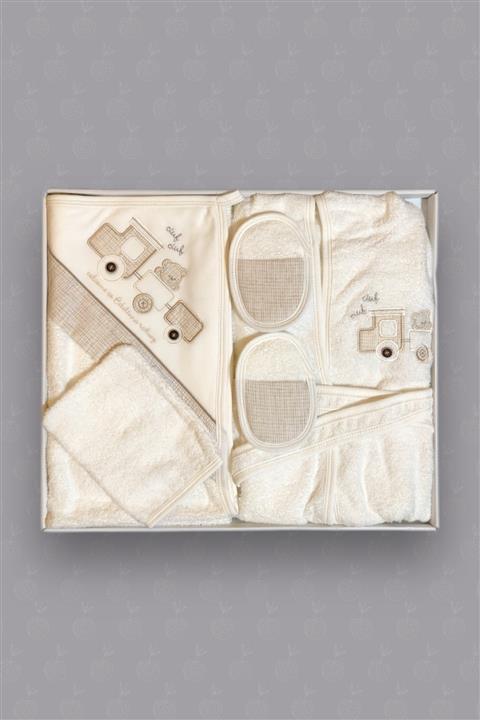 Bebelinna % 100 Pamuk 4'lü Bornoz Seti 12044