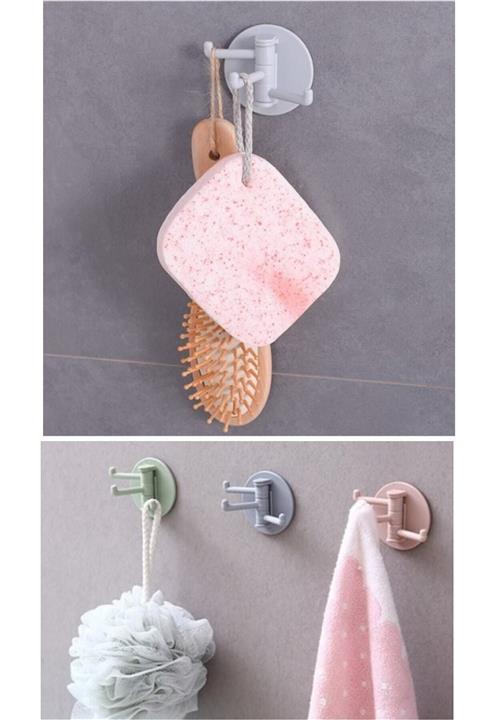 İndirimKap 3 Kancalı Çok Amaçlı Plastik Askı Ayarlanabilir Mutfak Ve Banyo Askısı