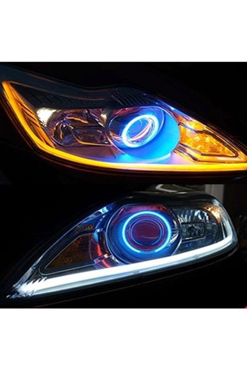 Unikum Citroen Berlingo Far Içi Üstü Kayar Sinyalli Gündüz Ledi Far Kaşı 45 Cm 2 Adet