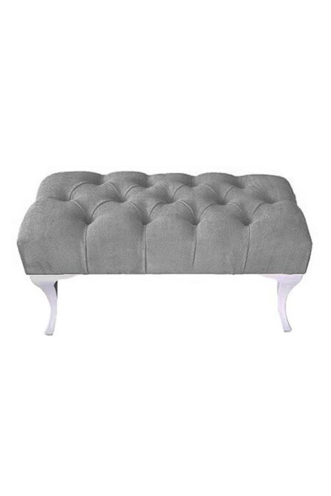 Teknor Dekoratif Kapitone Puf Ayak Ucu Kapı Önü Makyaj Pufu 80*40 Cm