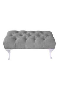 Teknor Dekoratif Kapitone Puf Ayak Ucu Kapı Önü Makyaj Pufu 80*40 Cm