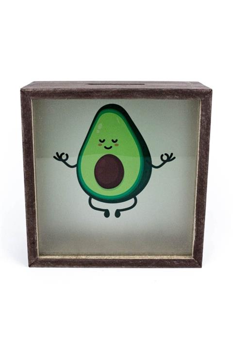 PALTO TASARIM Avokado Ahşap ve Cam Tasarımlı Kumbara