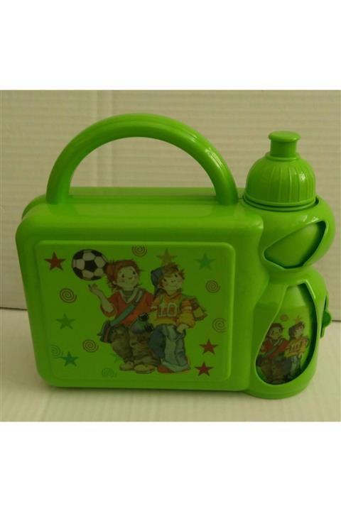 Urve Plastik Yeşil  Mataralı Beslenme Çantası (ur-3093)