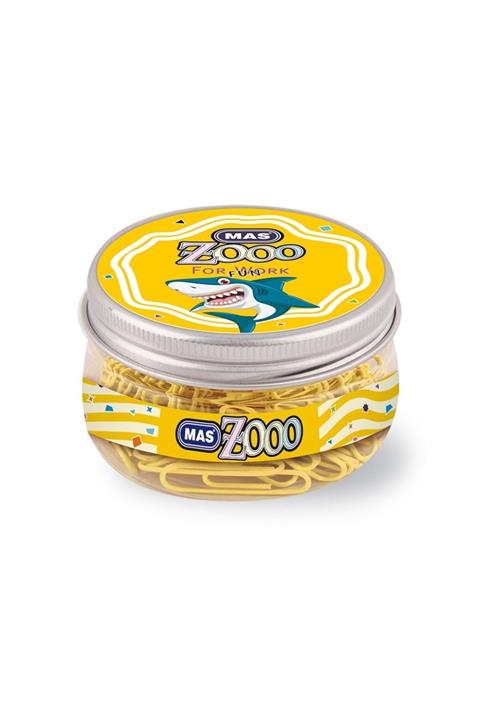 Mas Zoo Şeffaf Yuvarlak Kutuda Plastik Kaplı Ataş (no: 3 Sarı)