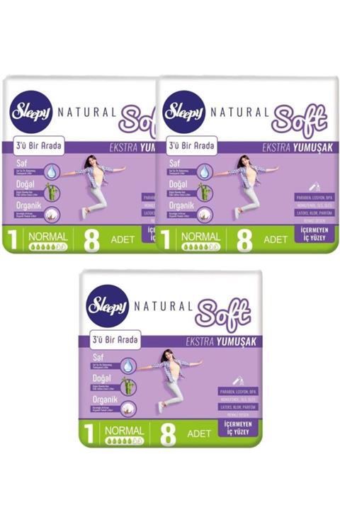 Sleepy Soft Extra Hijyenik Ped Normal 8 Li ( 3 Adet )