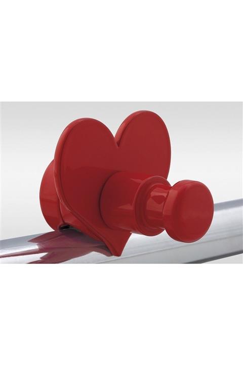 Radiva Havlupan Havlu Ve Bornoz Askısı H03 Metal Kalpli Kırmızı