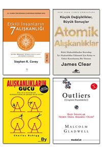 Betonsu Tasarım Alışkanlıkların Gücü + Etkili Insanların 7 Alışkanlığı + Atomik Alışkanlıklar + Outliers / 4 Kitap