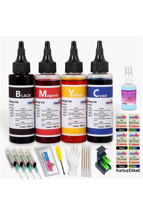 FORPRİNT Canon E404/e414/e464/e474/e484 Yazıcı Uyumlu Dolum Seti Pg46/c56