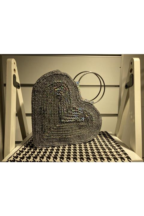 Gypsy By Jasmin El Örgüsü Gümüş Pullu Çanta