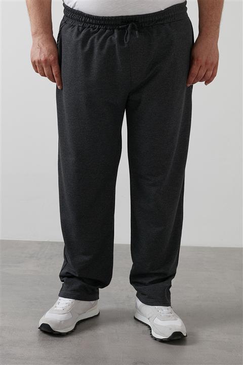 Buratti Büyük Beden Erkek Gri Belden Bağlamalı Cepli Eşofman Altı