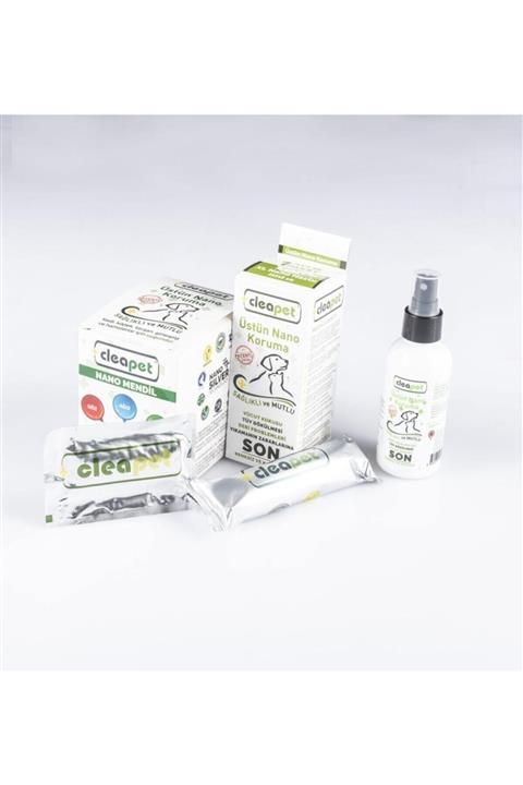 Cleapet Köpek Maxi Sağlık 1kutu Havlu 1 Nano Sprey 150ml 1 Kutu Nano Mendil