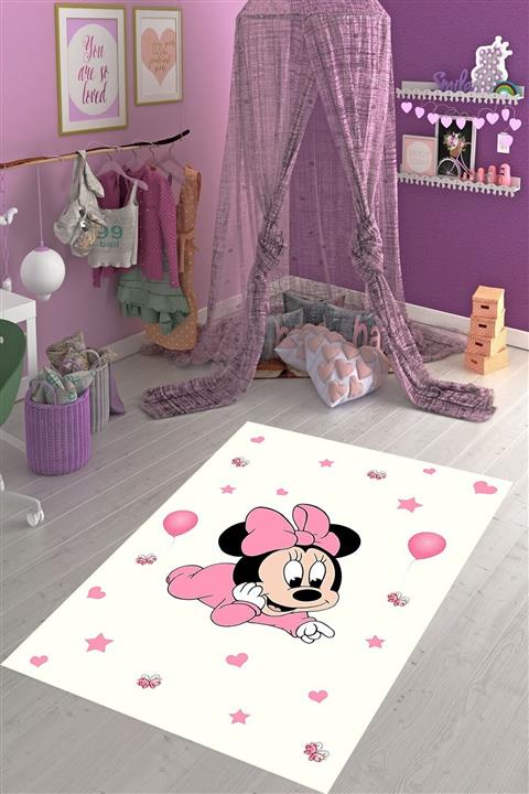 on the clouds Mickey Mouse Desenli Dijital Baskılı Kaymaz Taban Çocuk Odası Halısı