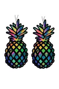 Mad Accessories Ananas Desenli Parfüm Esanslı Baskılı Ipli Dekoratif Asma Ayna Oto Araç Kokusu