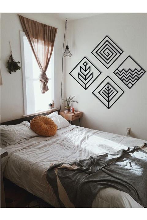 HTS TASARIM 4 Element Ahşap Duvar Dekoru