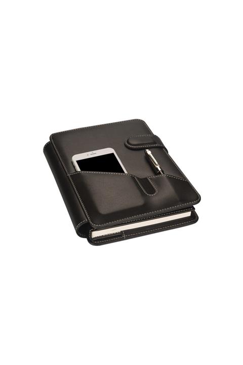 2K 2022 Tarihli Günlük Çizgili Ajandalı Telefon Kılıfı Kapaklı Organizer Siyah