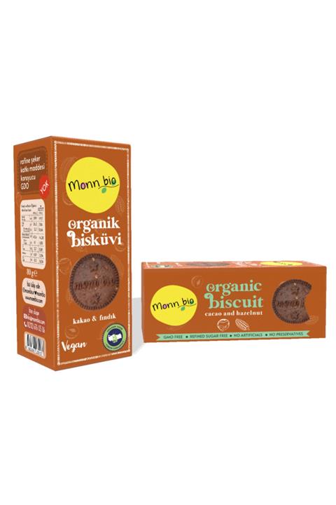 Monn Bio Organik Kakaolu Fındıklı Bisküvi (vegan - Gdo'suz)