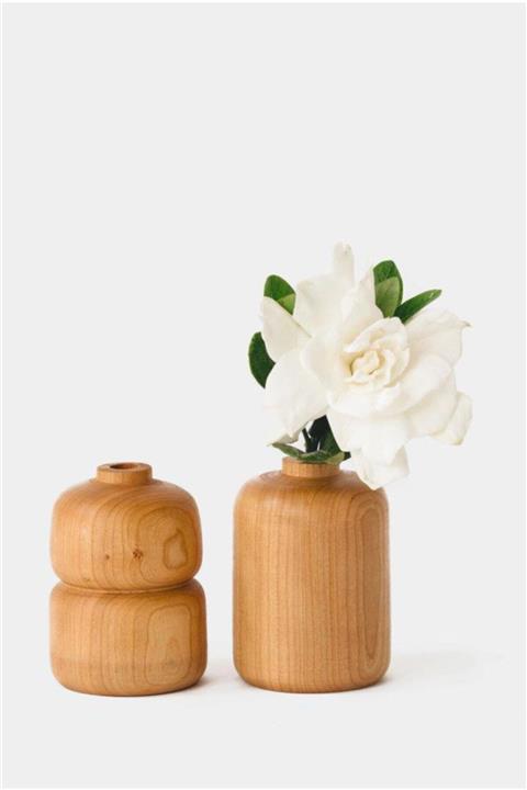rainbow tasarım Ahşap Vazo 2 Li Set Anfora Tarz