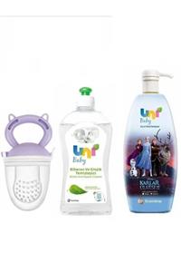 Uni Baby Frozen Şampuan 700 Ml+bitkisel Biberon Emzik Temizleyici 500 Ml+meyve Süzgeci Mor