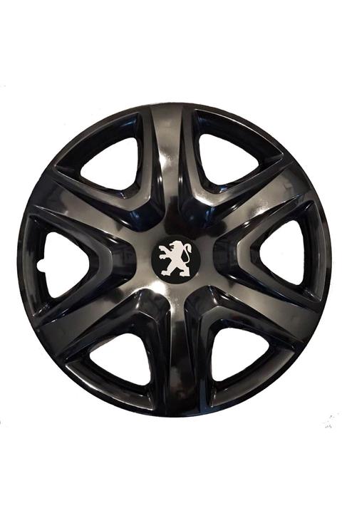 HMNL Peugeot 301 15'' Inç Gri - Siyah 4lü Set Jant Kapağı Çelik Jant Görünümlü