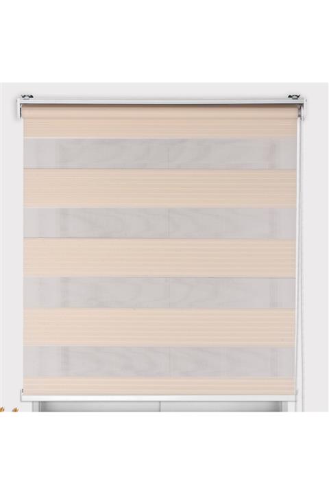 lekuer Pliseli Zebra Perde (EKRU) - 120x200 Cm