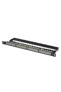 Assmann Digitus 19 Inch 24 Port Cat.6 Patch Panel, Zırhlı (Shielded), Nsiyah Renk, 0,5u Boyut