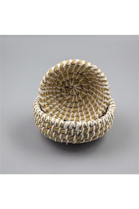 HOMERİUM Küçük Rattan Yuvarlak Sepet (26509)
