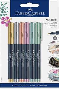 Faber Castell Metalik Markör 6'lı Set