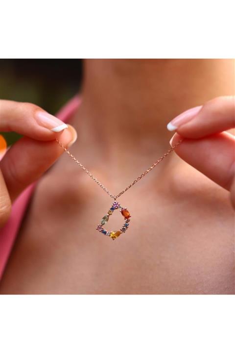 ByGoldenHouse Mix Safir Harf Kolye