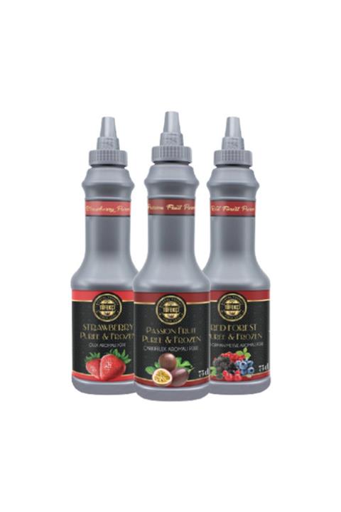 By Tüfekçi Çilek Çarkıfelek Ve Krımızı Orman Meyveleri Meyve Püresi 3 X 1 lt