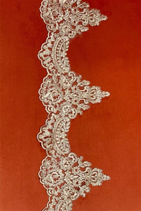 Dantelle Fransız Güpür Dantel Simli Capp Renk D8