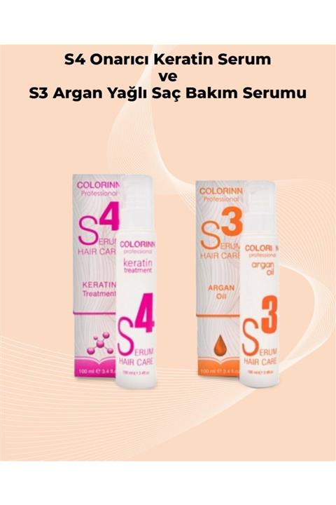 Colorinn S3 Argan Yağlı Saç Bakım Serumu 100 Ml Ve S4 Onarıcı Keratin Serum 100 Ml Saç Bakım Seti