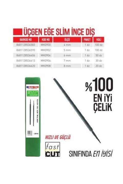 Baytec Bay-tec Üçgen Eğe Slim Ince Diş 8 Mm (mk0908)