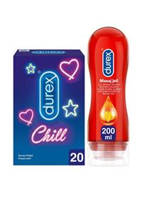 Durex Chill Karma Prezervatif 20’li + Play Kayganlaştırıcı & Masaj Jeli Hassas Ylang 200 ml