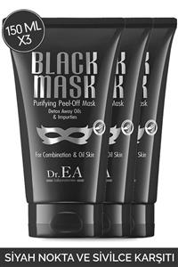 Dr. EA Laboratories Soyulabilir Siyah Maske - Siyah Nokta Ve Sivilce Karşıtı 150 ml X3'lü Set