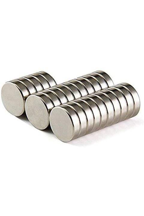 Dünya Magnet 20 Adet Çap 12mm X Kalınlık 3mm Yuvarlak Süper Güçlü Neodyum Mıknatıs (20'li Paket)