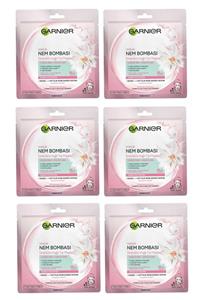 Garnier Hassas Ve Kuru Ciltler Için Nem Bombası Dinlendirici Kağıt Yüz Maskesi 6'lı Set grs454189452553235