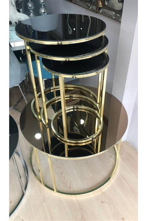 ARTAGAN METAL Gold Set Sehpa (bronz Ayna)